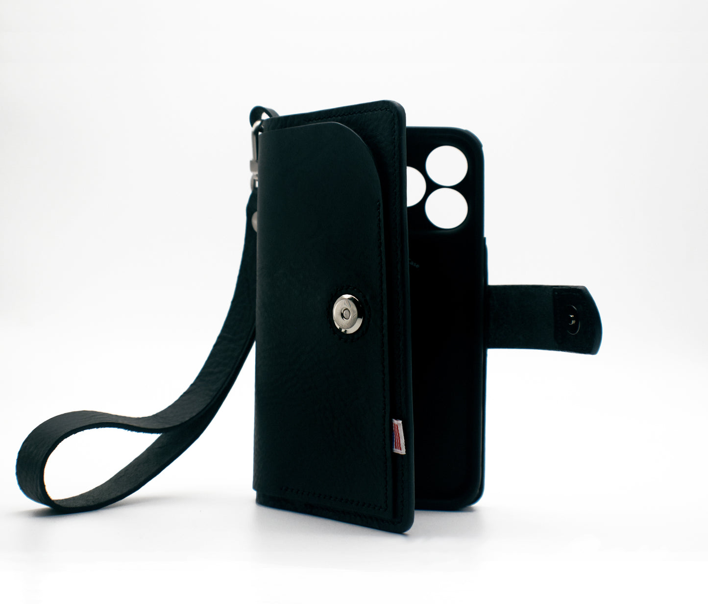 925 Leather Phone Wallet Case – Wrist Strap – MagSafe