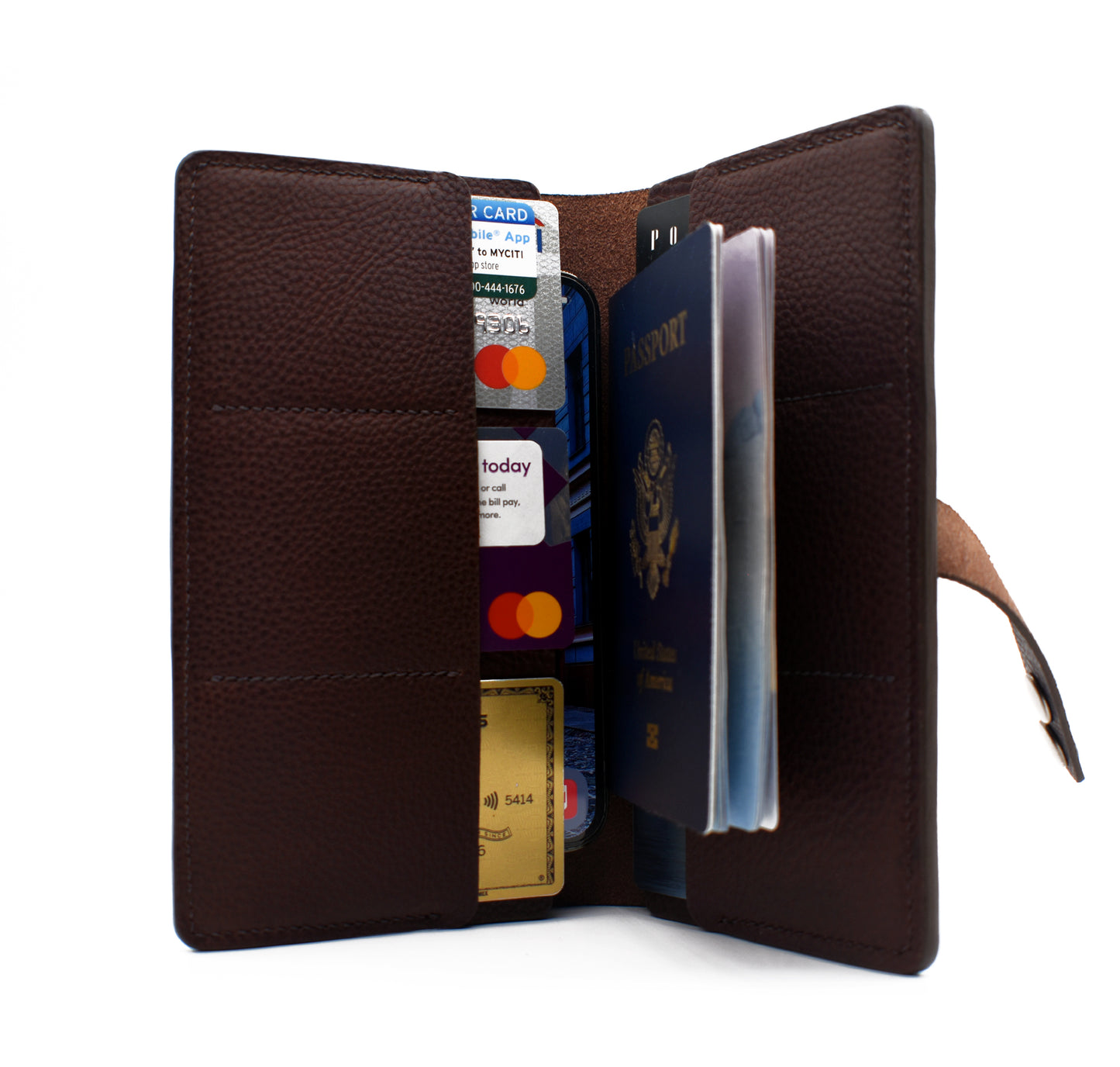 Leather Passport Wallet – Phone Case with AirTag Pocket