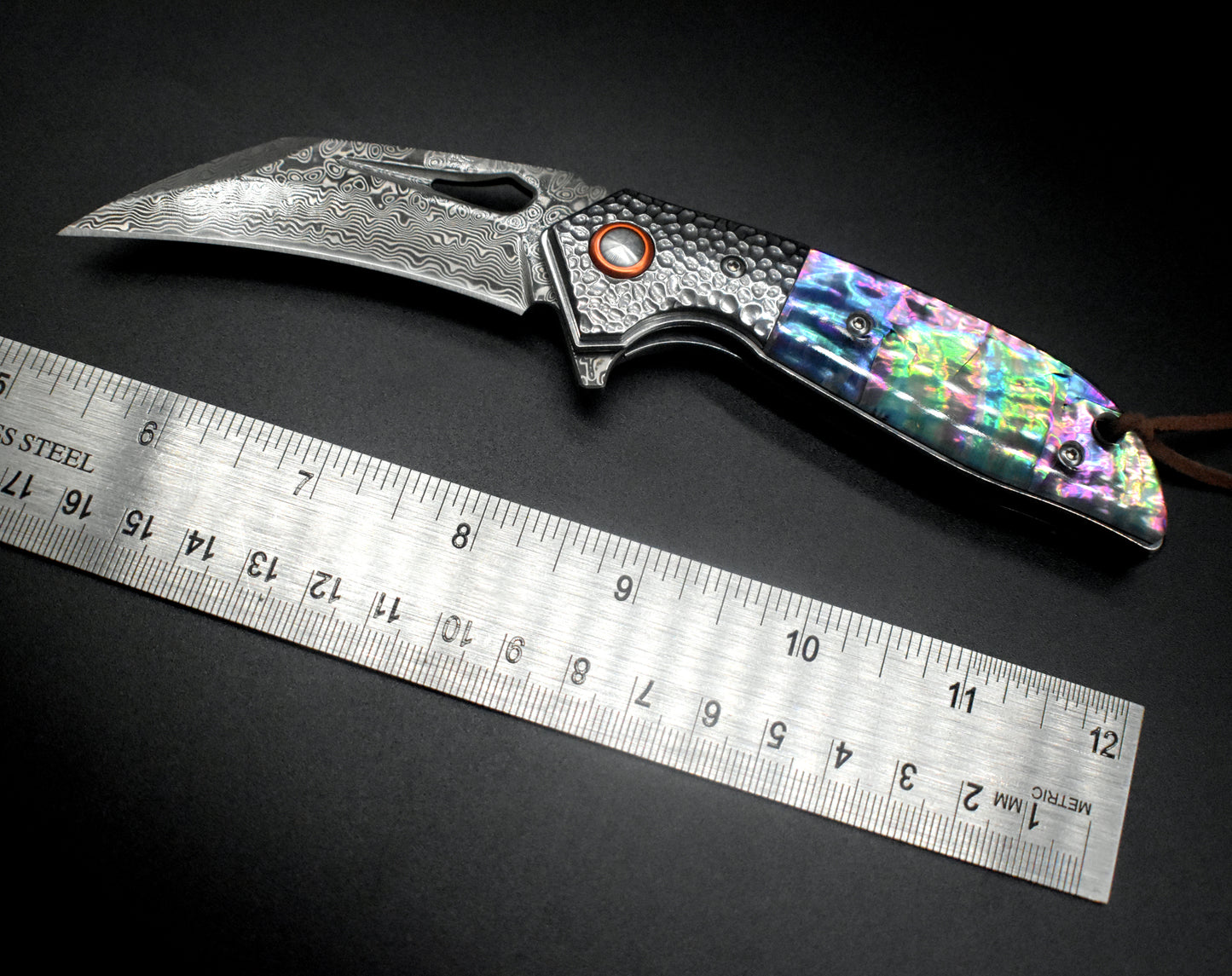 VG10 Damascus Pocket Knife – Abalone Handle