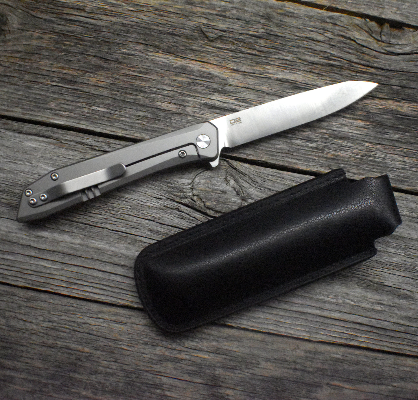 Stainless Steel Pocket Knife – Titanium Handle