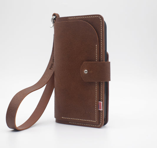 925 Leather Phone Wallet Case – Wrist Strap – MagSafe
