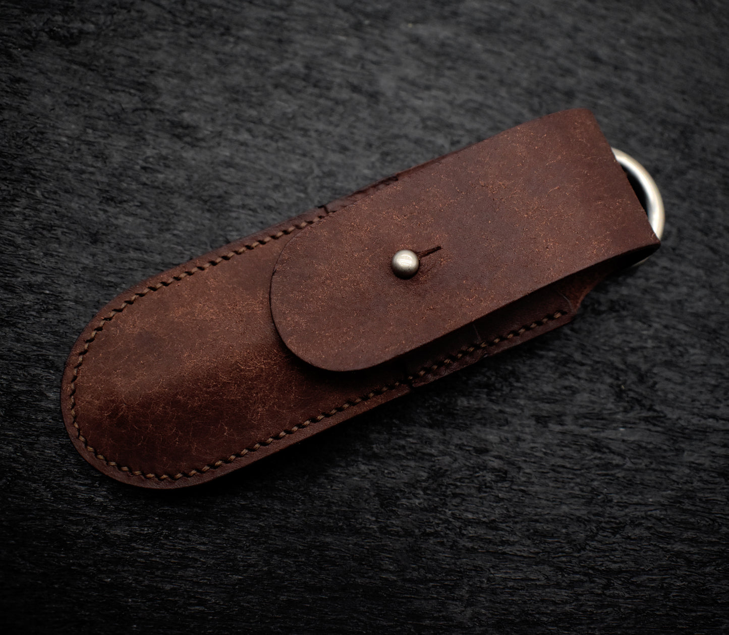 Leather EDC Sleeve – Pen, Flashlight or Knife – Custom Fit