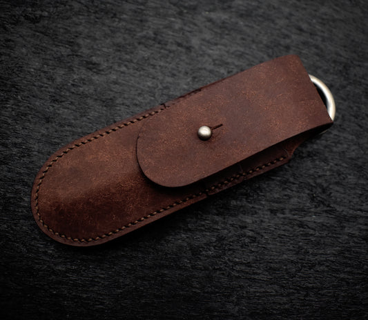 Leather EDC Sleeve – Pen, Flashlight or Knife – Custom Fit