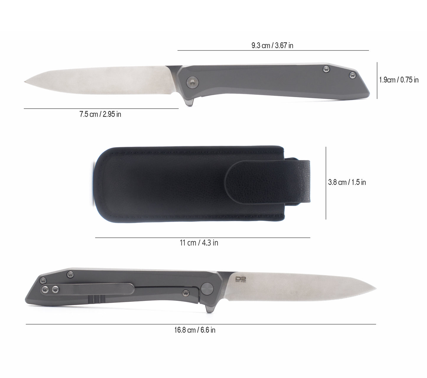 Stainless Steel Pocket Knife – Titanium Handle